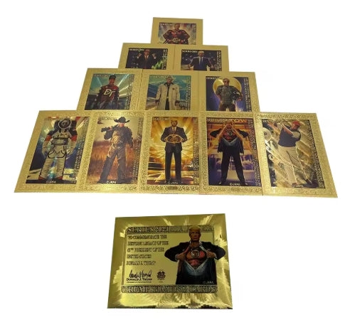 11pcs Trump gold collectable Trading Cards We trust in Gold Trump Make America Great Cards with Envelope