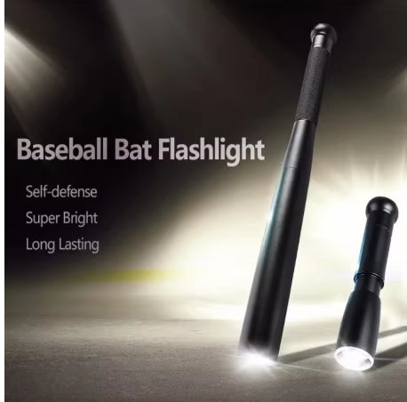 Aluminium Baseball Bat Waterproof Super Bright LED Flashlight Baton