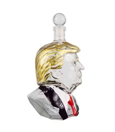 750ml interesting Trump whiskey bottle New Unique Glass Decanter For Wine And Whiskey Decanter Bar Party Novelty Wine Bottle