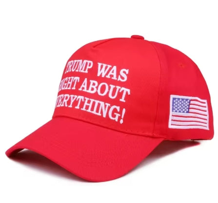 45-47 2025 Trump Was Right About Everything Take America Back Hat with USA Flag Embroidery Adjustable Baseball Cap