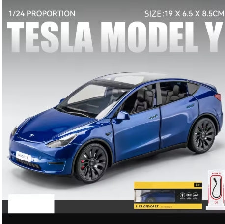 1:24 Tesla Model Y Metal Alloy Diecast Toy Car Model collectable with lights and sound