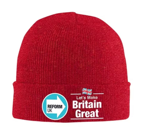 Reform UK Let's Make Britain Great Winter beanie Hat