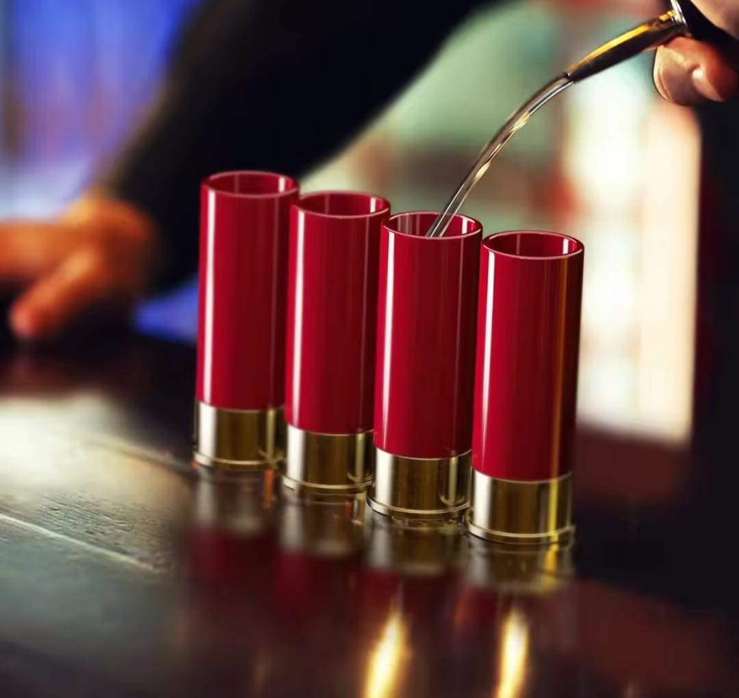 Shotgun Shell Shot Glasses Set of 4 Novelty Barware party xmas birthday gift