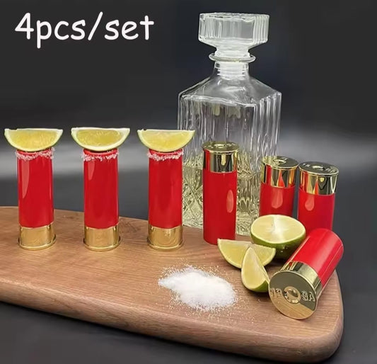 Shotgun Shell Shot Glasses Set of 4 Novelty Barware party xmas birthday gift