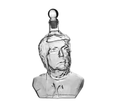 750ml interesting Trump whiskey bottle New Unique Glass Decanter For Wine And Whiskey Decanter Bar Party Novelty Wine Bottle