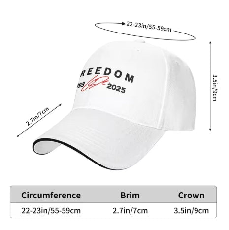 charlie kirk freedom 1993-2025 unisex memorial hat baseball cap