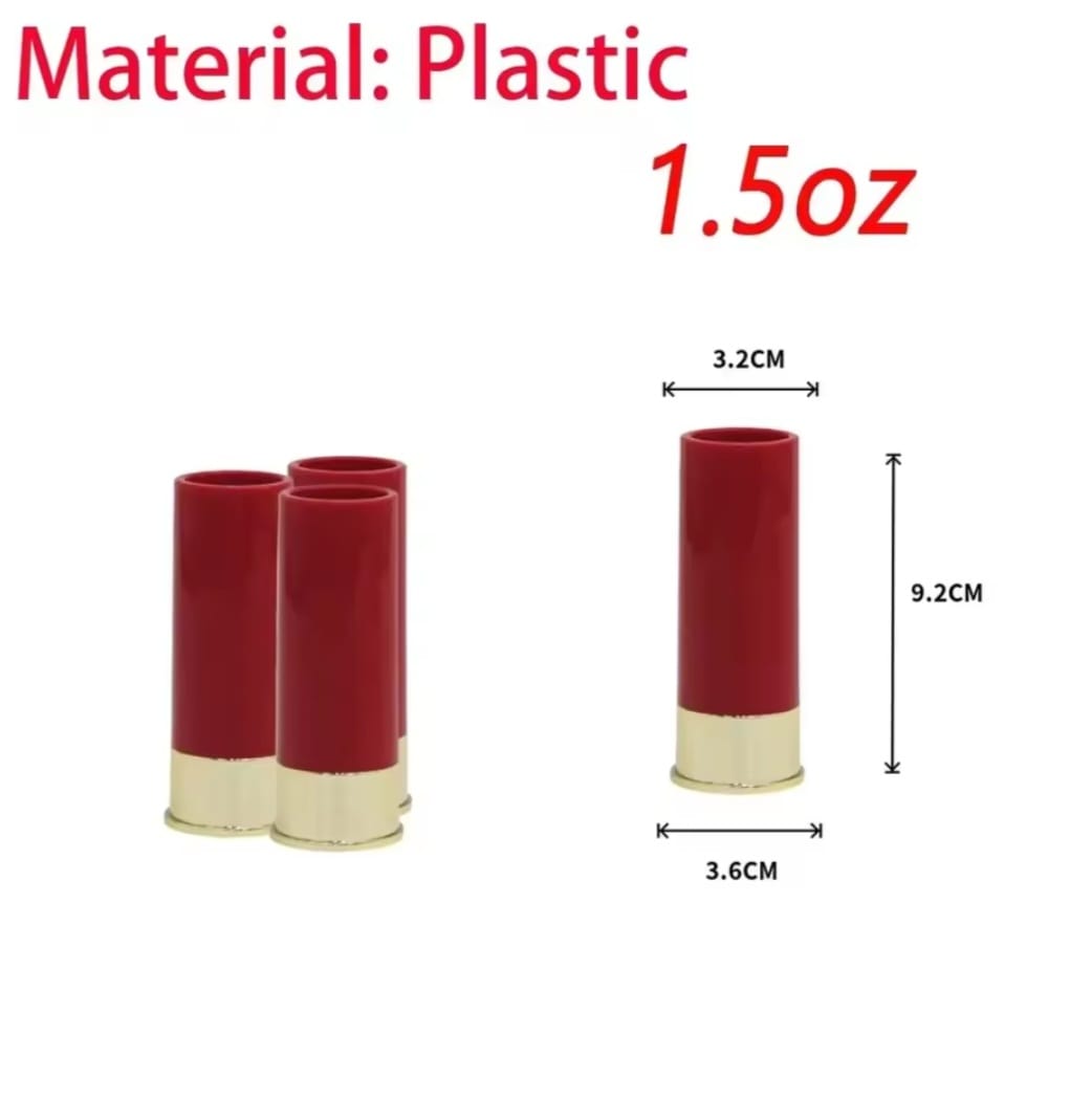 Shotgun Shell Shot Glasses Set of 4 Novelty Barware party xmas birthday gift