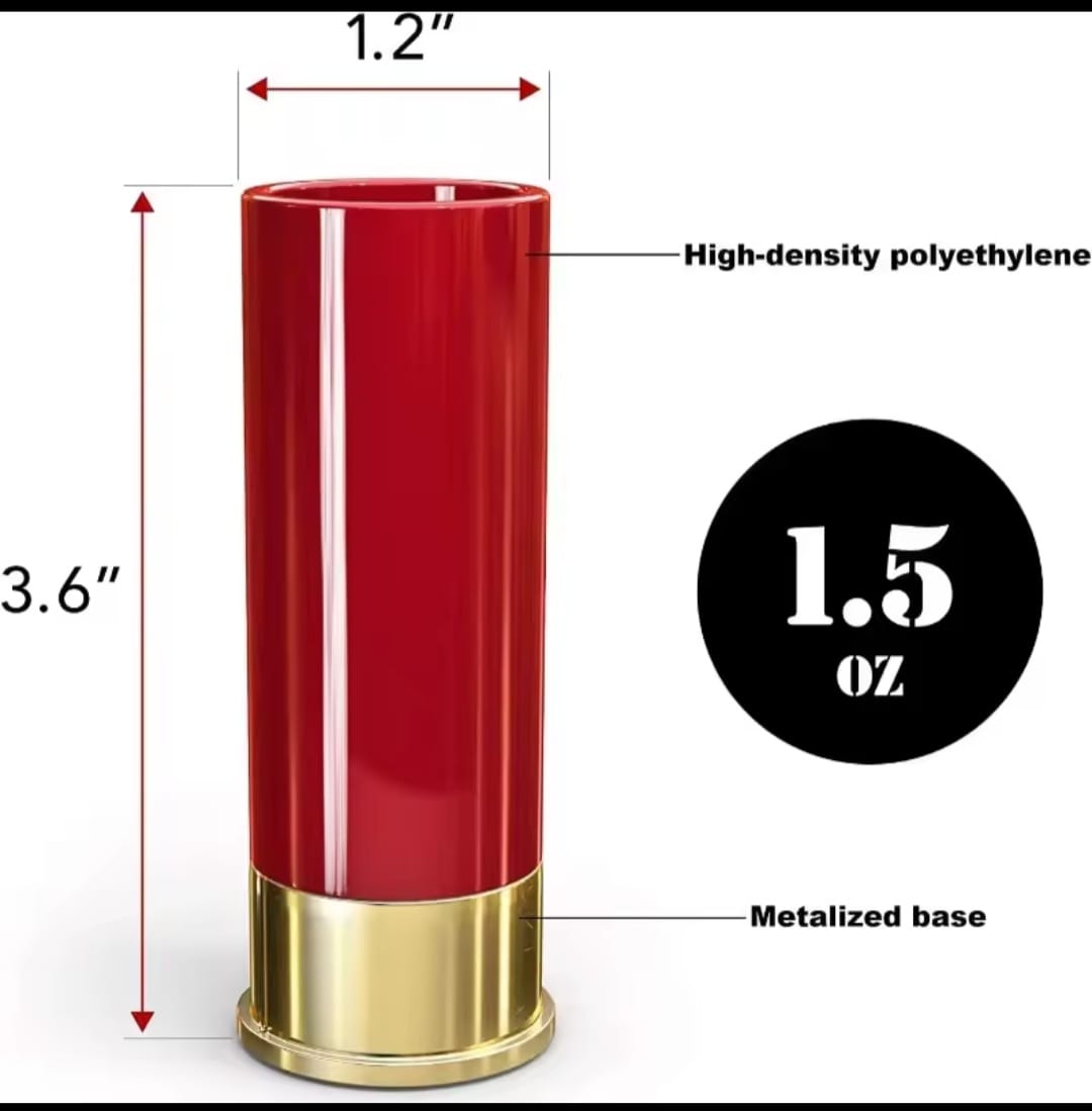 Shotgun Shell Shot Glasses Set of 4 Novelty Barware party xmas birthday gift